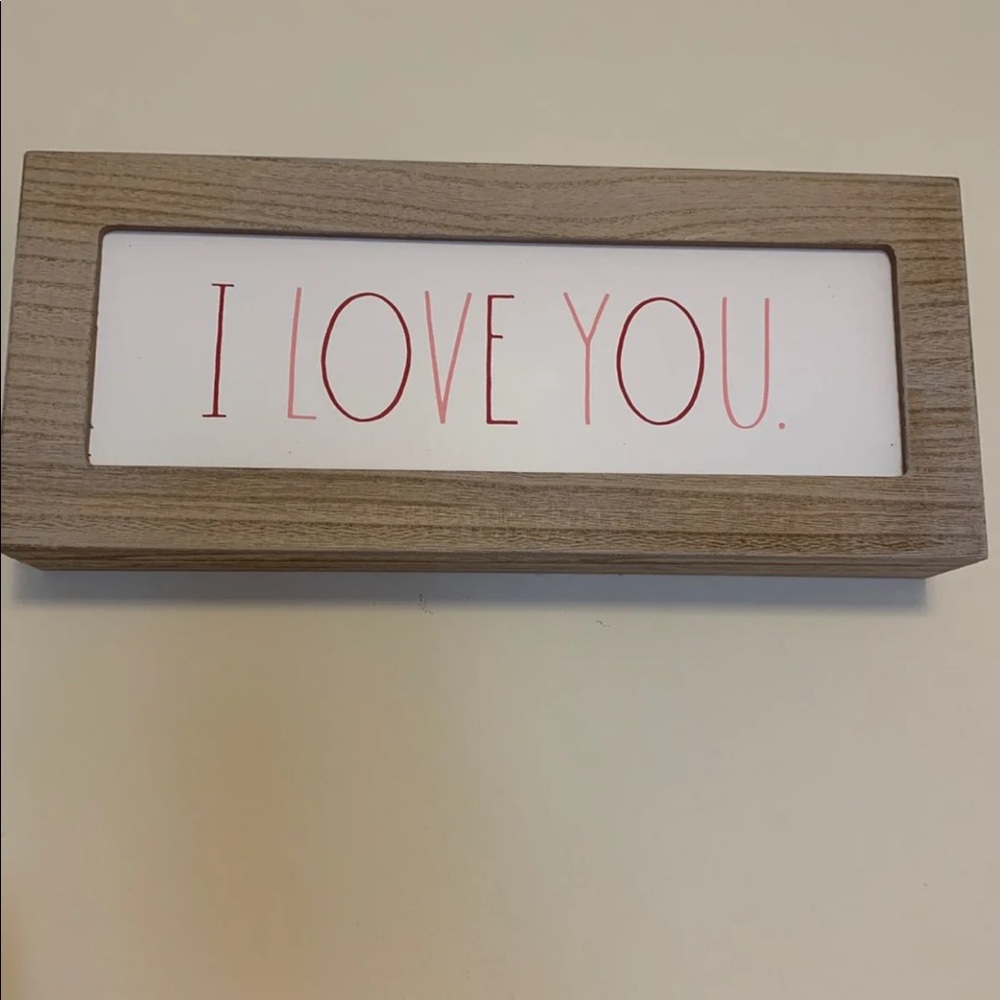 rae dunn i love you sign
